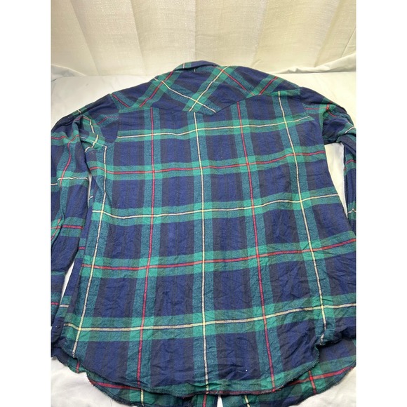 Wrangler Men's L Multicolor Plaid Pearl Snap Cotton Western Button-Up Shirt - Picture 6 of 6